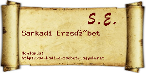 Sarkadi Erzsébet névjegykártya